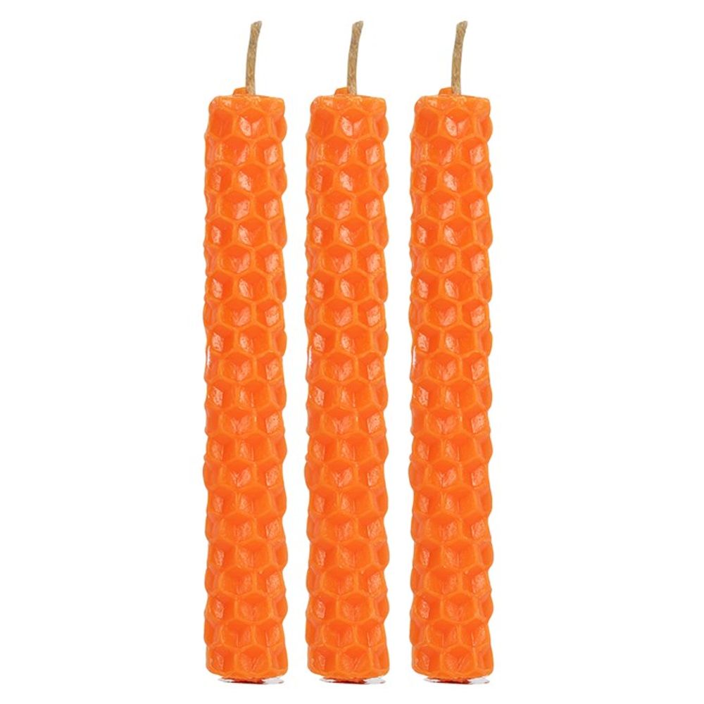 Set of 6 Orange Beeswax Spell Candles N/A