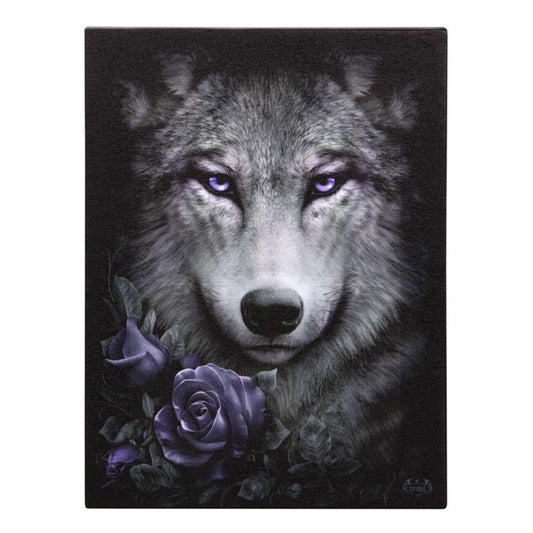 19x25cm Wolf Roses Canvas Plaque by Spiral Direct N/A