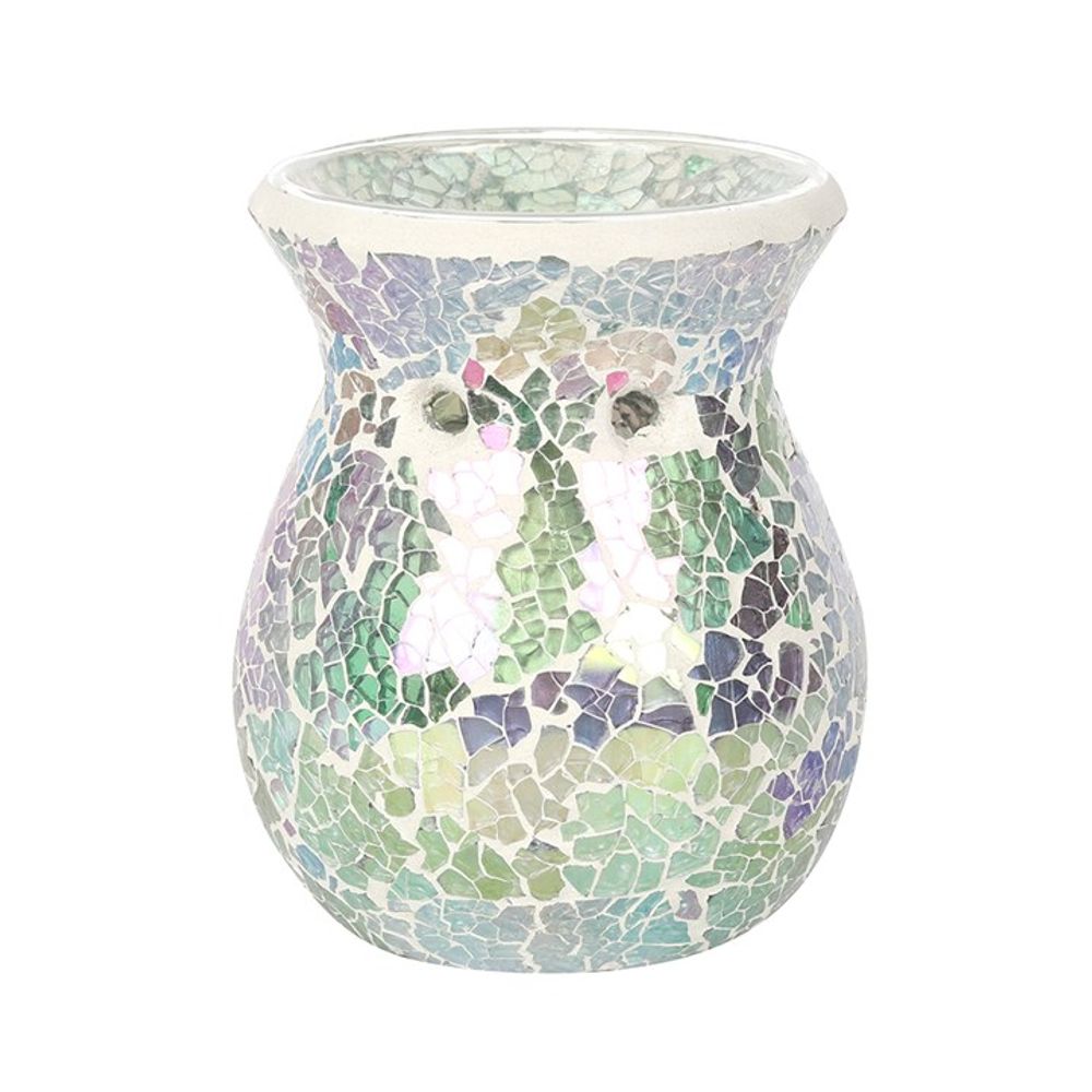 Small Light Blue Iridescent Crackle Oil Burner N/A