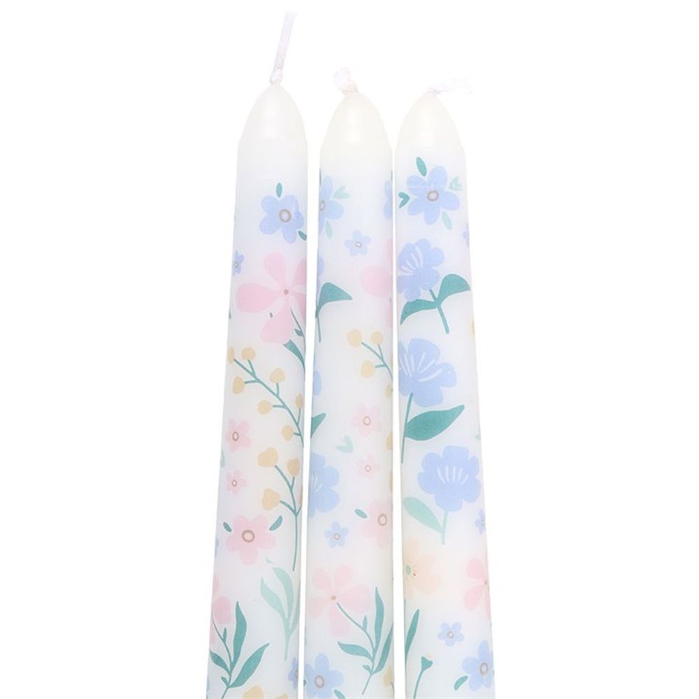 Set of 3 Ditsy Floral Taper Candles N/A