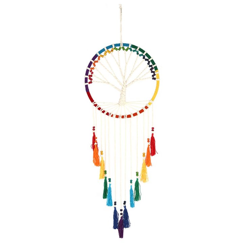 100cm Rainbow Beaded Tree of Life Dreamcatcher N/A