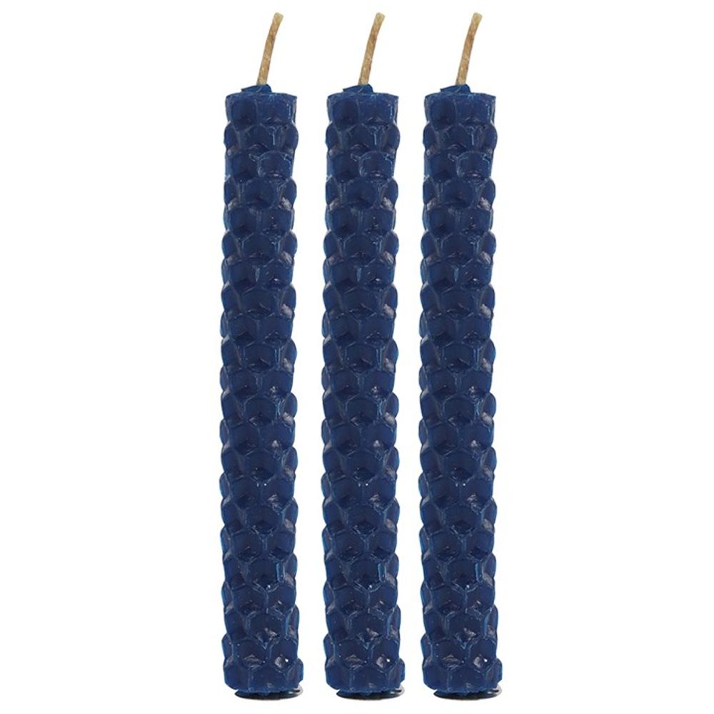 Set of 6 Blue Beeswax Spell Candles N/A