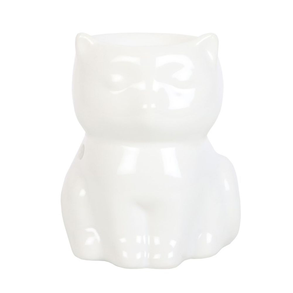 Shiny White Cat Oil Burner N/A