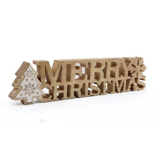 50cm Wooden Merry Christmas Decoration N/A