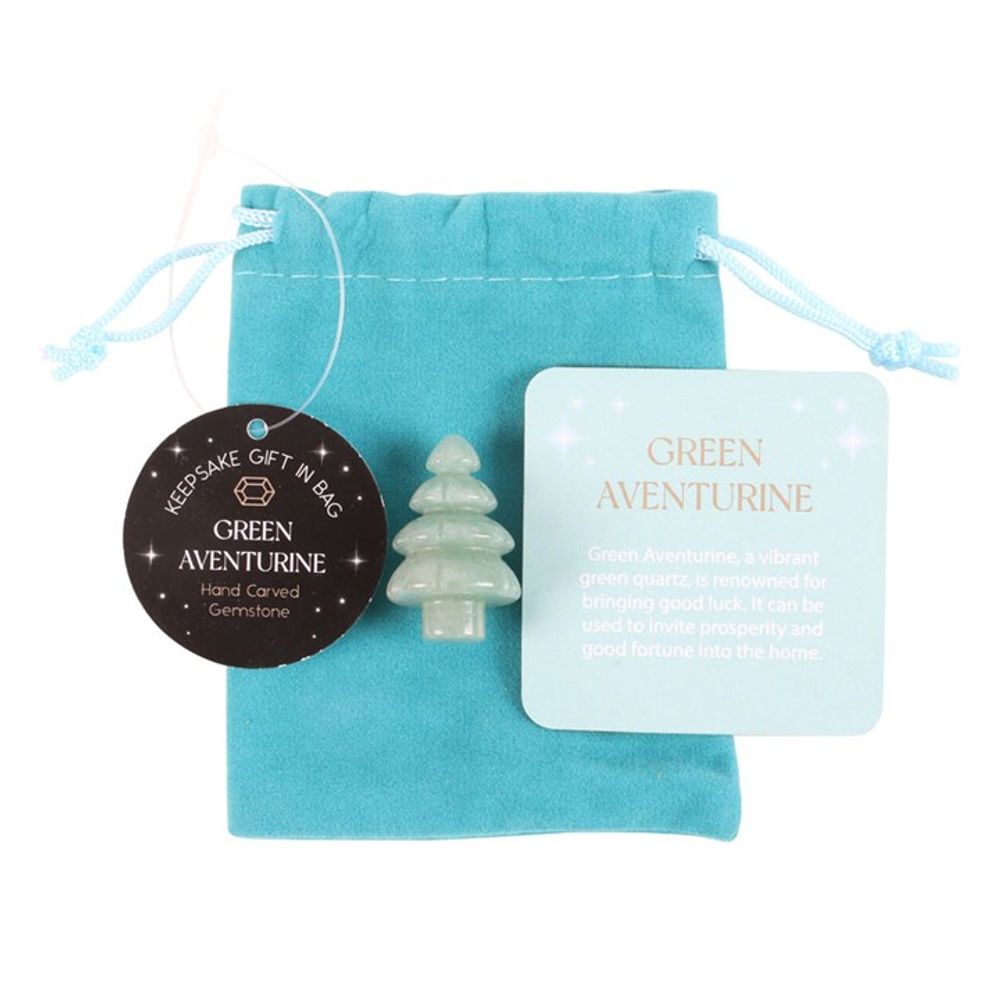 Green Aventurine Crystal Christmas Tree in a Bag N/A