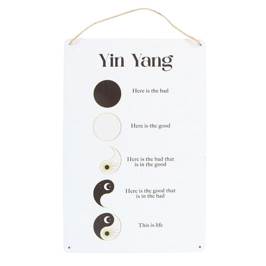 30cm Yin Yang Hanging Metal Sign N/A