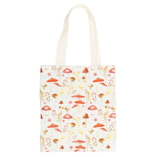 Mushroom Print Polycotton Tote Bag N/A