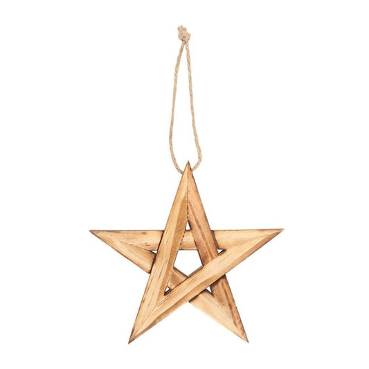 Hanging Wooden Pentagram Decoration N/A