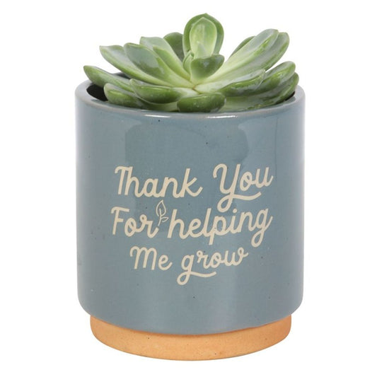 Blue Thank You For Helping Me Grow Plant Pot N/A