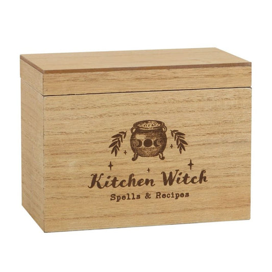 Kitchen Witch Wooden Recipe Box N/A