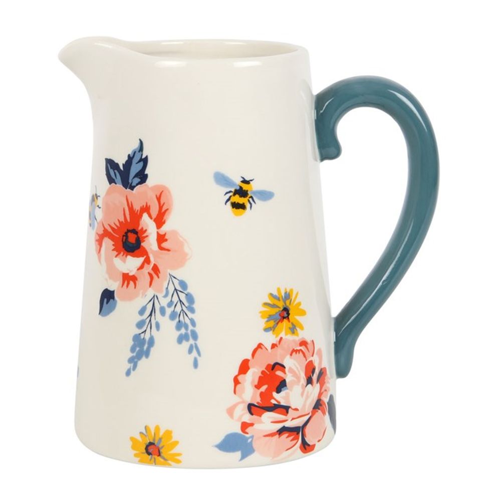 17cm Bee-utiful Floral Ceramic Flower Jug N/A