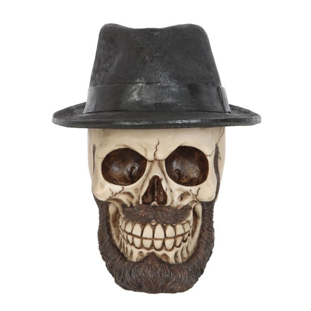 Skull Ornament with Trilby Hat N/A