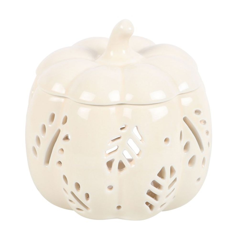 Off White Autumn Leaves Pumpkin Oil Burner N/A