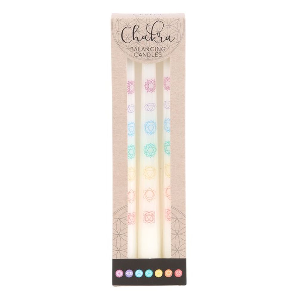 Set of 3 Chakra Balancing Taper Dinner Candles N/A