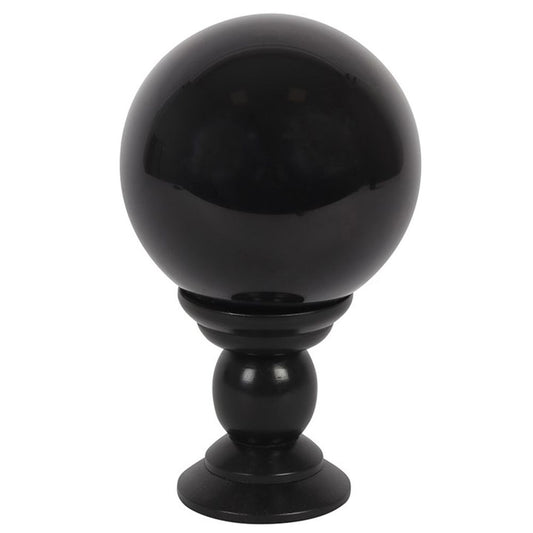 Large Black Crystal Ball on Stand N/A