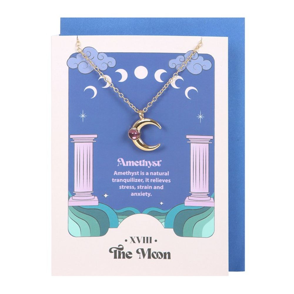 The Moon Celestial Amethyst Necklace Card N/A