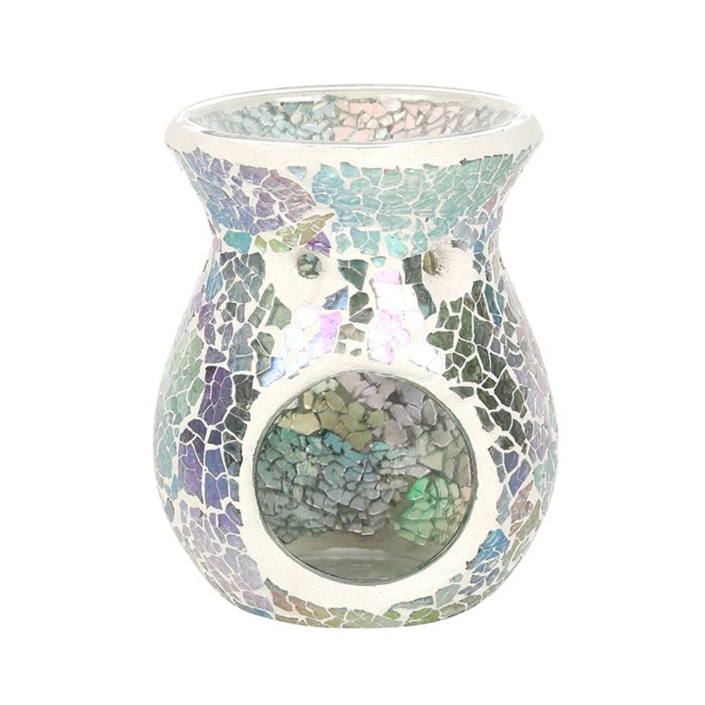 Small Light Blue Iridescent Crackle Oil Burner N/A