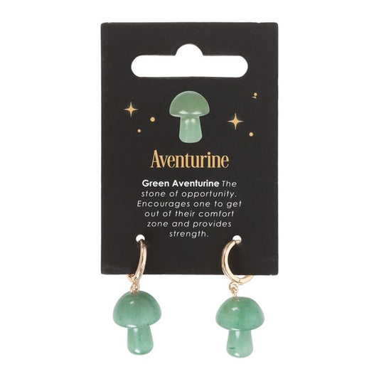 Aventurine Crystal Mushroom Earrings N/A