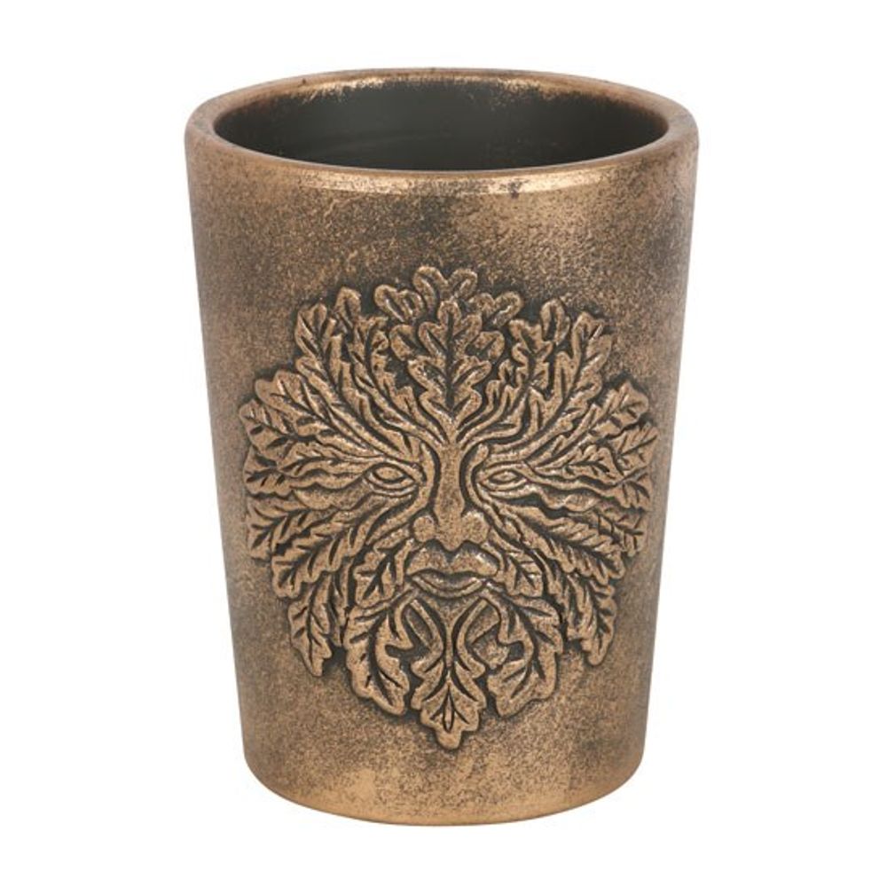 Green Man Bronze Terracotta Plant Pot by Lisa Parker N/A