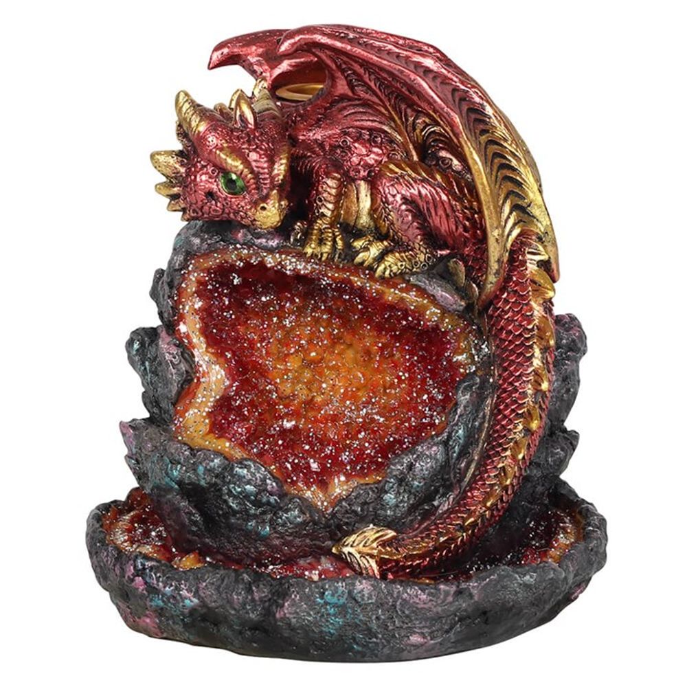 Red Dragon Backflow Incense Burner with Light N/A