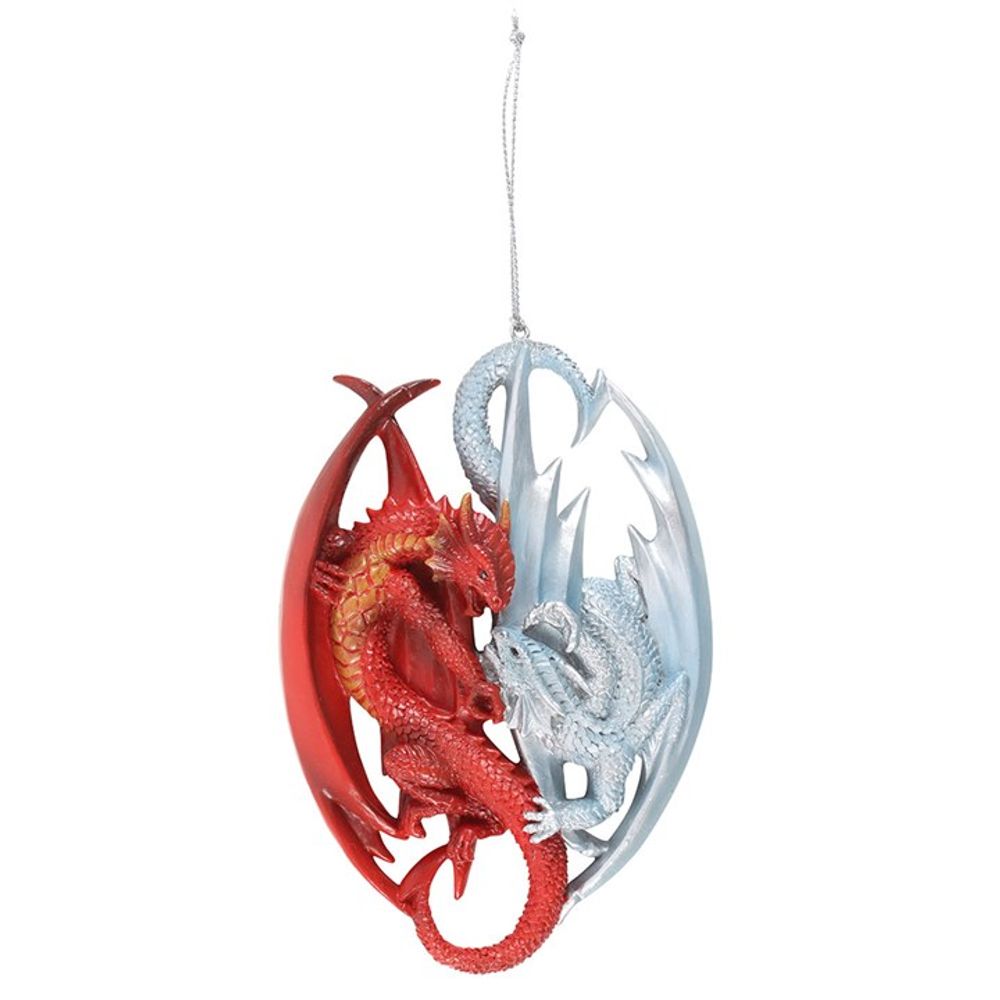 Fire and Ice Dragon Hanging Ornament by Anne Stokes N/A