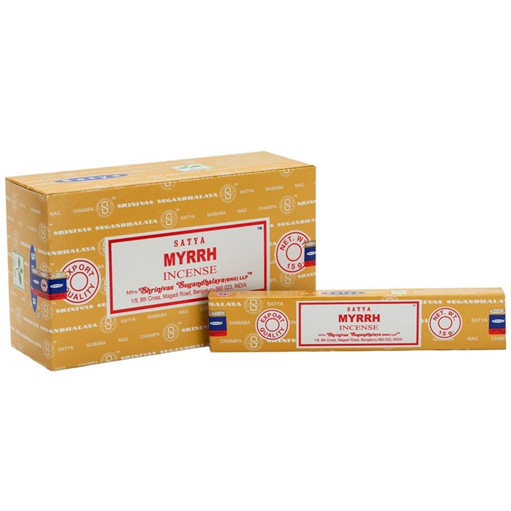 Set of 12 Packets of Myrrh Incense Sticks by Satya N/A