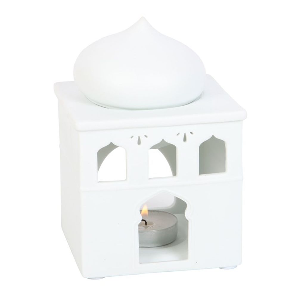 Off White Mosque Oil Burner and Incense Cone Holder N/A