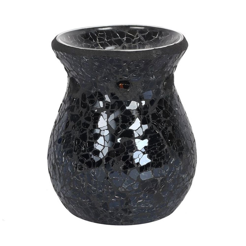 Small Black Crackle Glass Oil Burner N/A