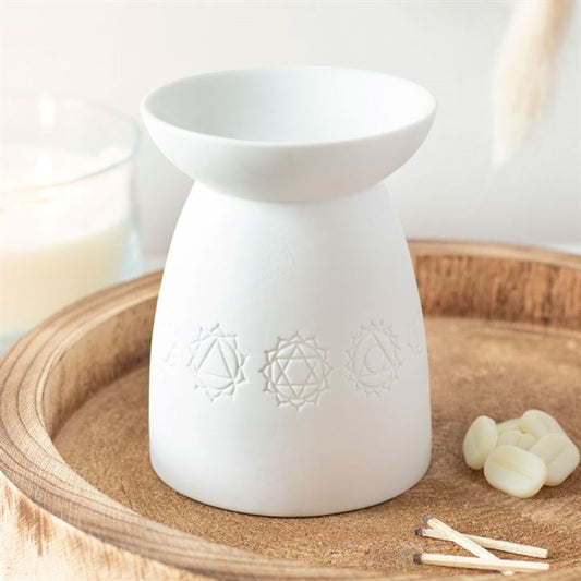 White Ceramic Seven Chakra Oil Burner N/A