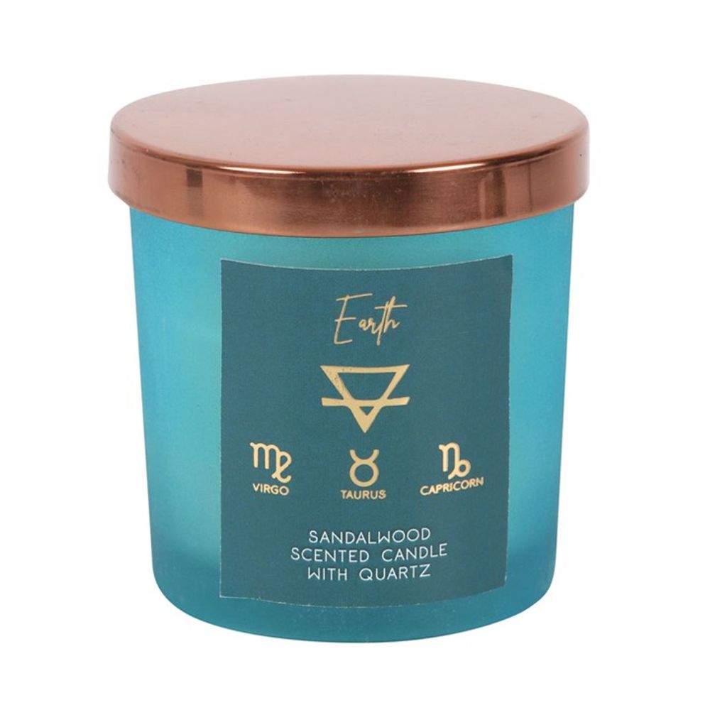 Earth Element Sandalwood Crystal Chip Candle N/A