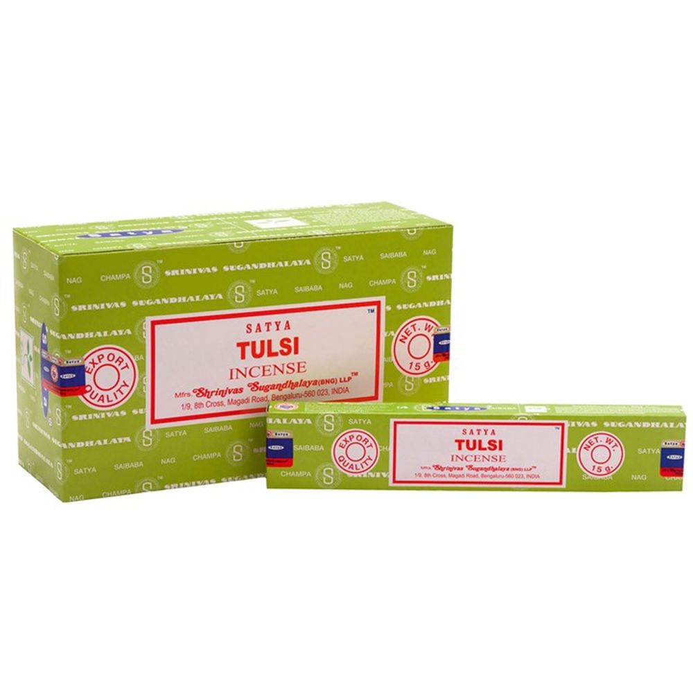 Set of 12 Packets of Tulsi Incense Sticks by Satya N/A