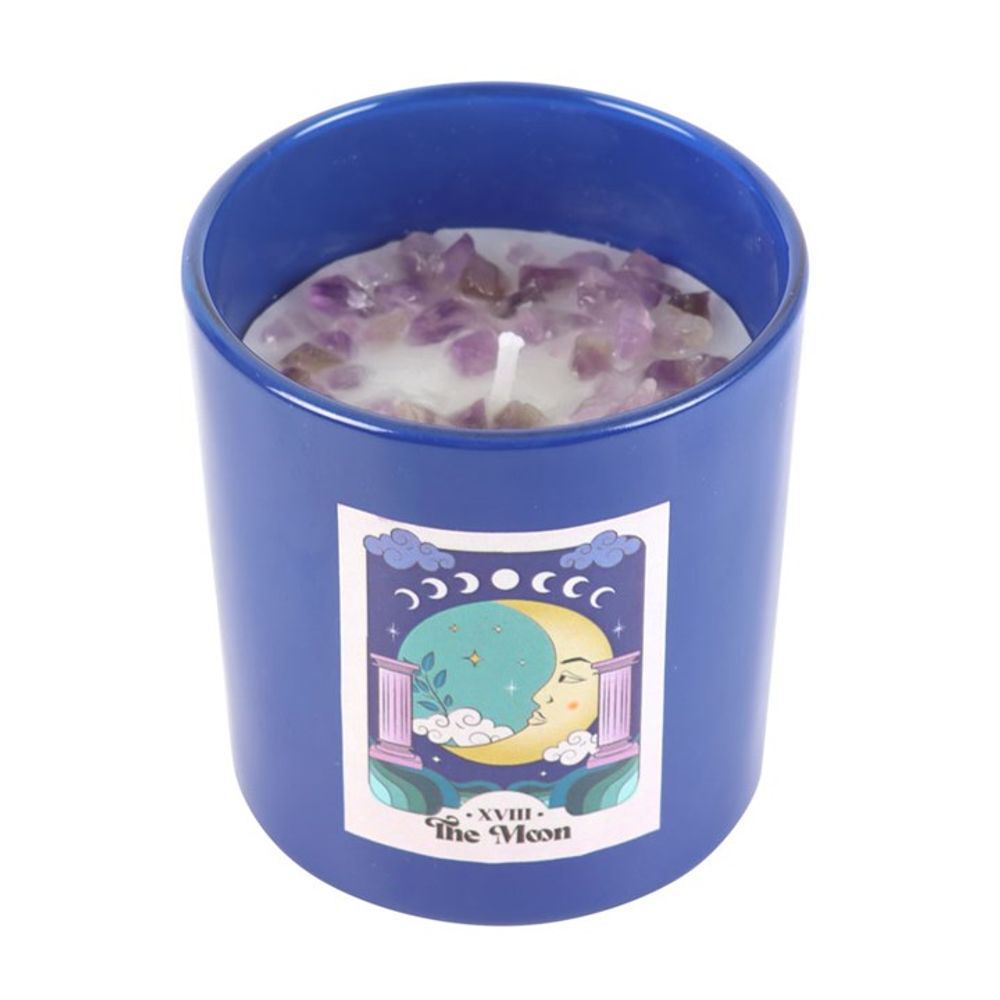 The Moon Amethyst Crystal Chip Candle N/A