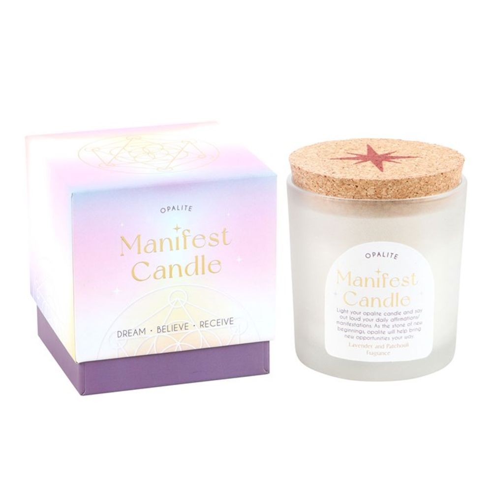 Opalite Lavender & Patchouli Manifestation Candle N/A