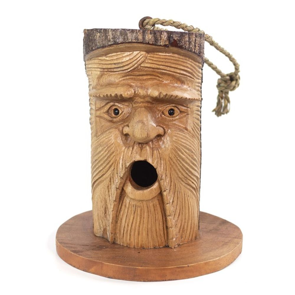 Pine Wood Green Man Bird House N/A