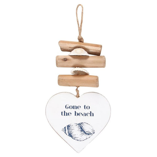 Gone To The Beach Driftwood Heart Sign N/A