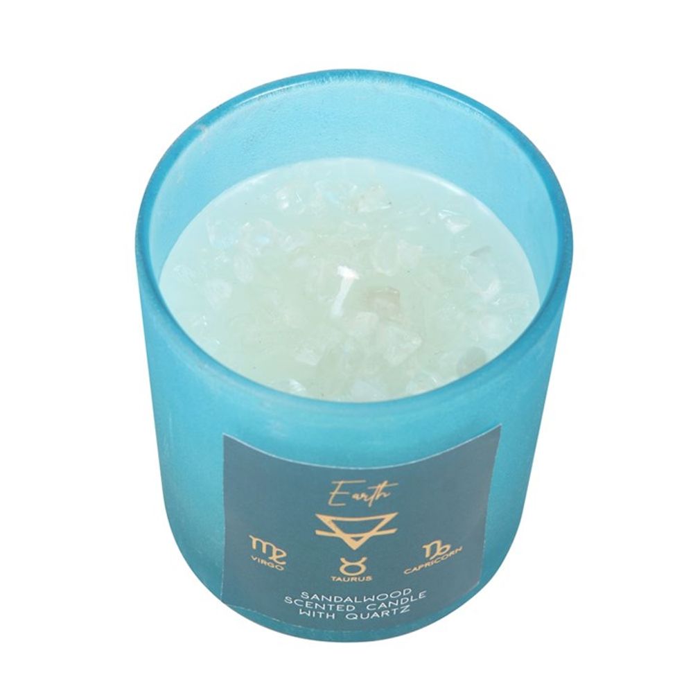 Earth Element Sandalwood Crystal Chip Candle N/A