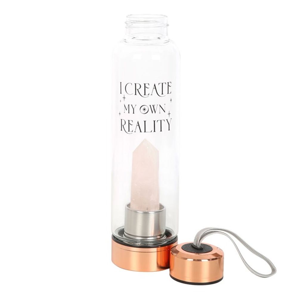 Rose Quartz Create My Own Reality Glass Water Bottle N/A