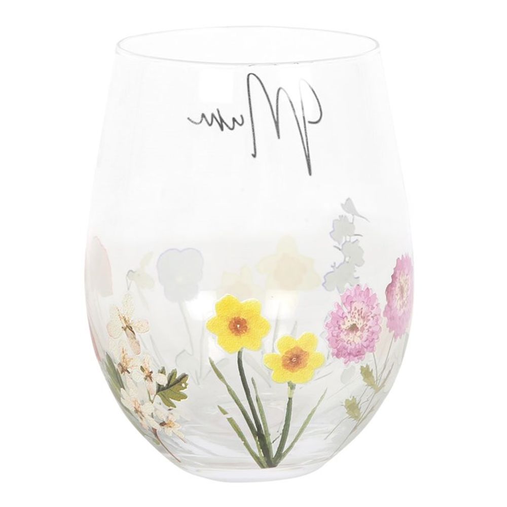 Mum Wildflower Stemless Glass N/A