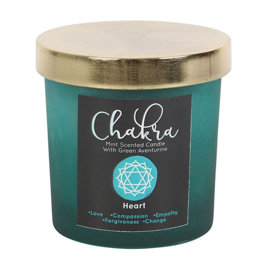 Heart Chakra Mint Crystal Chip Candle N/A