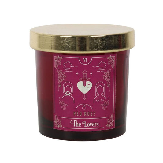 The Lovers Red Rose Tarot Candle N/A