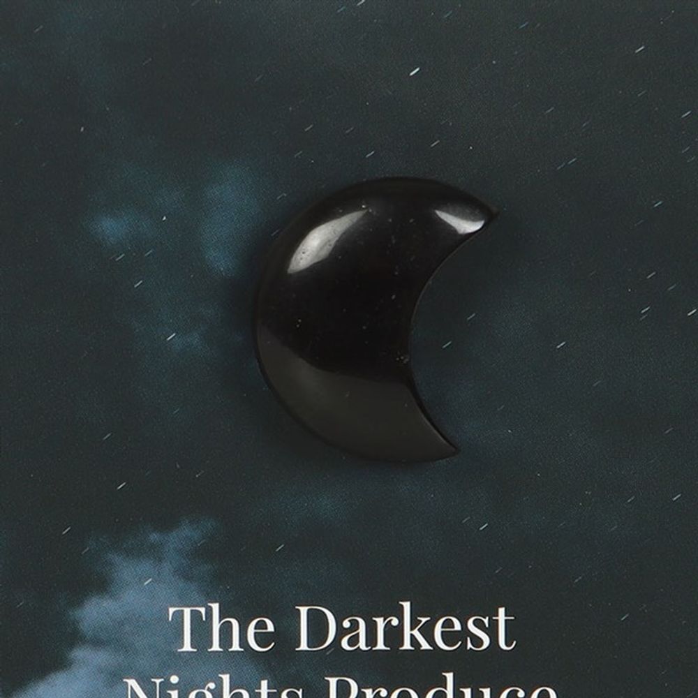 Darkest Nights Black Obsidian Crystal Moon Greeting Card N/A