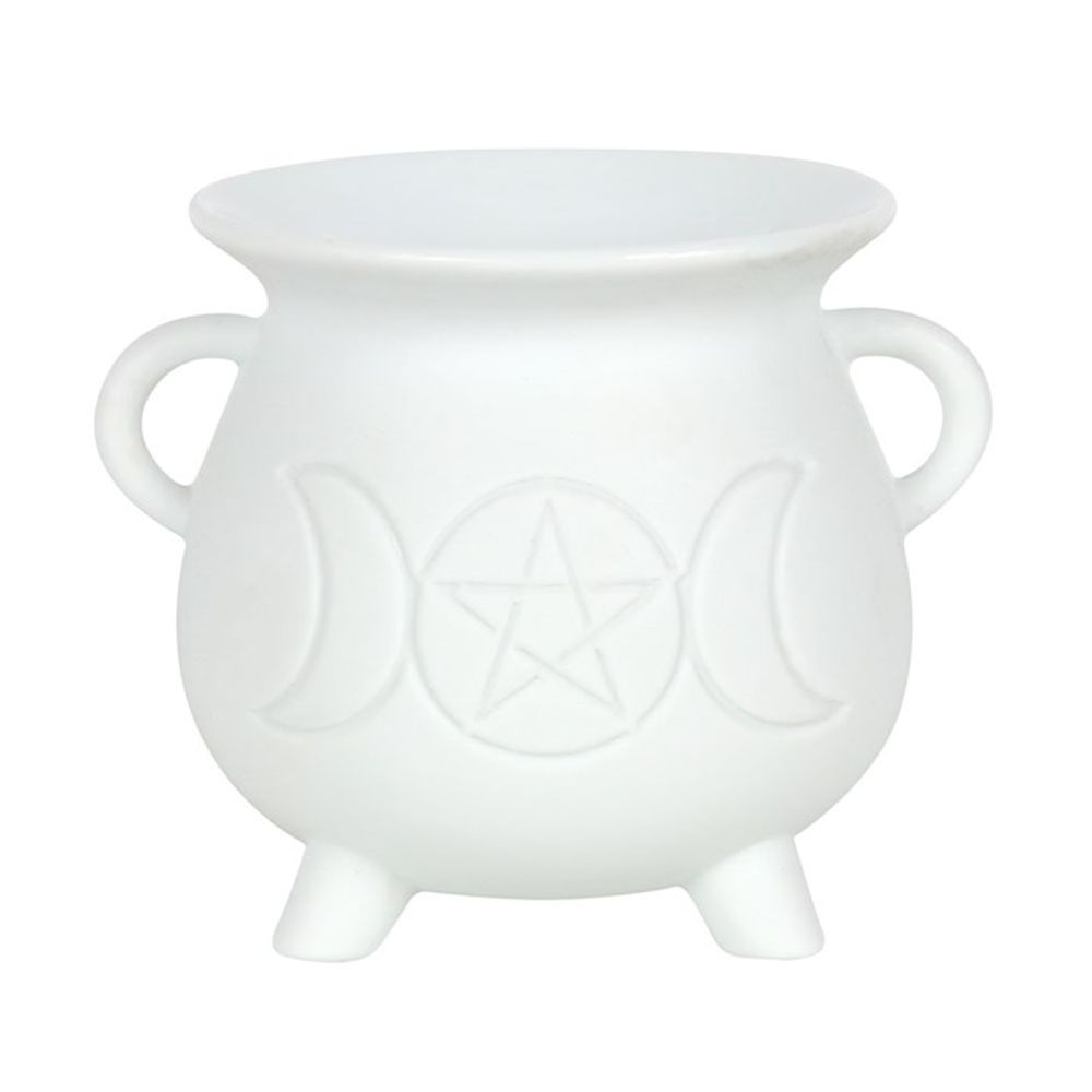 White Triple Moon Cauldron Oil Burner N/A