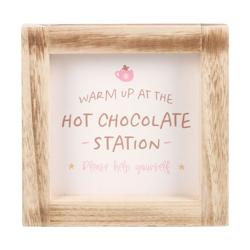 Hot Chocolate Station Wooden Frame Sign N/A