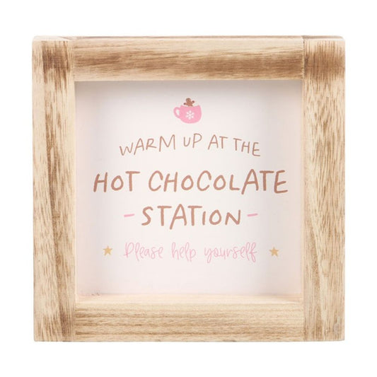 Hot Chocolate Station Wooden Frame Sign N/A