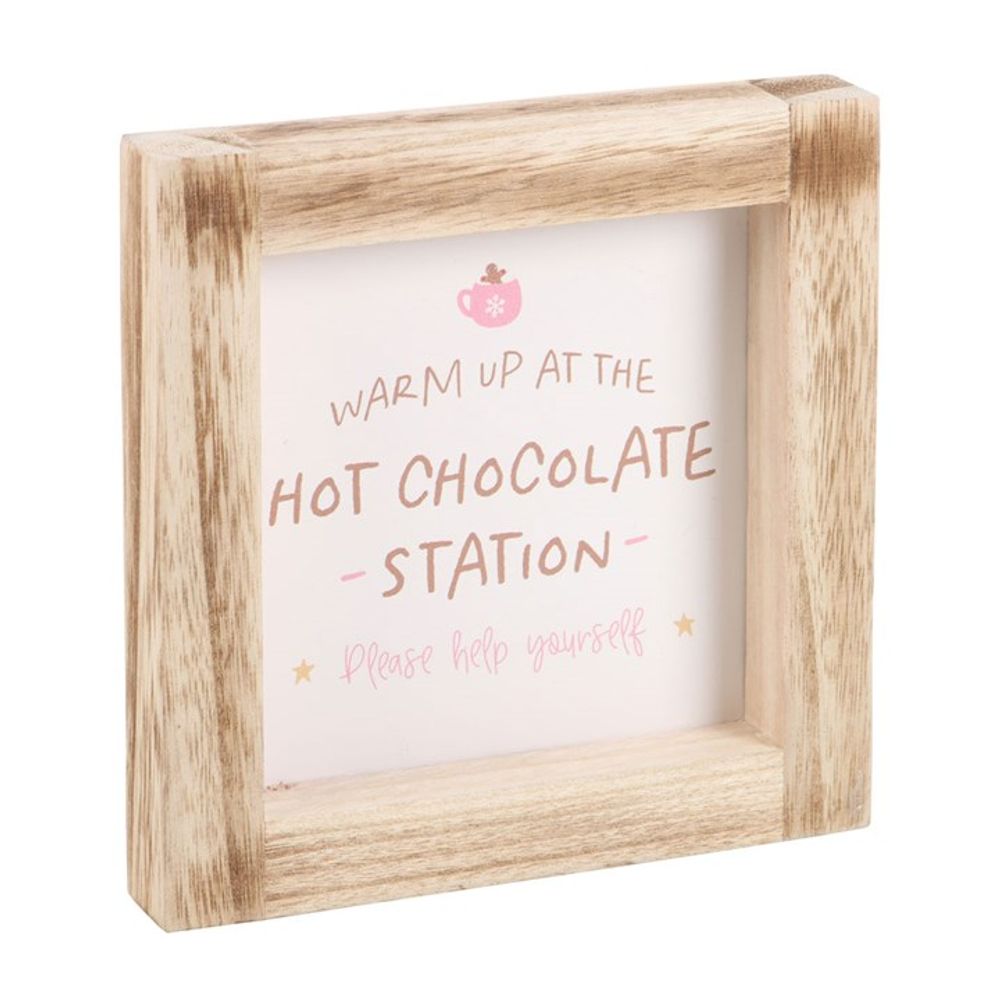 Hot Chocolate Station Wooden Frame Sign N/A