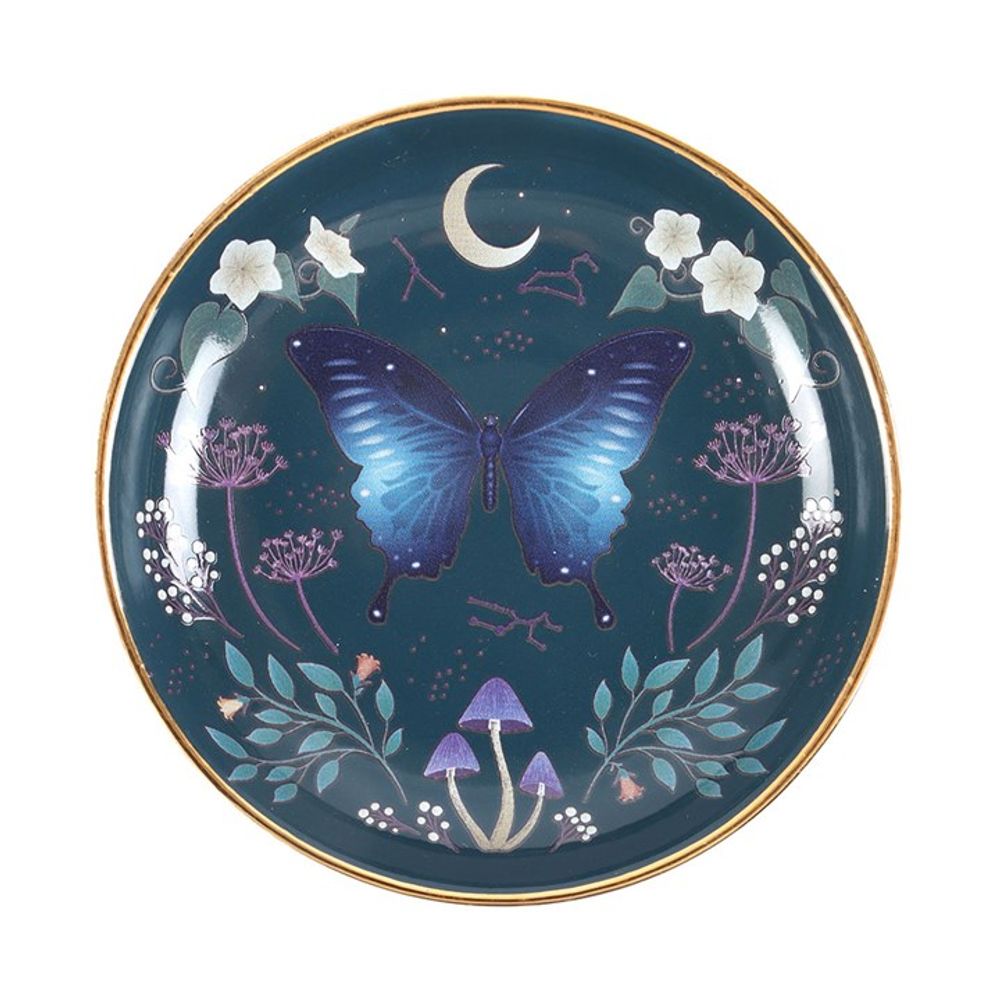 Round Midnight Moth Trinket Dish N/A