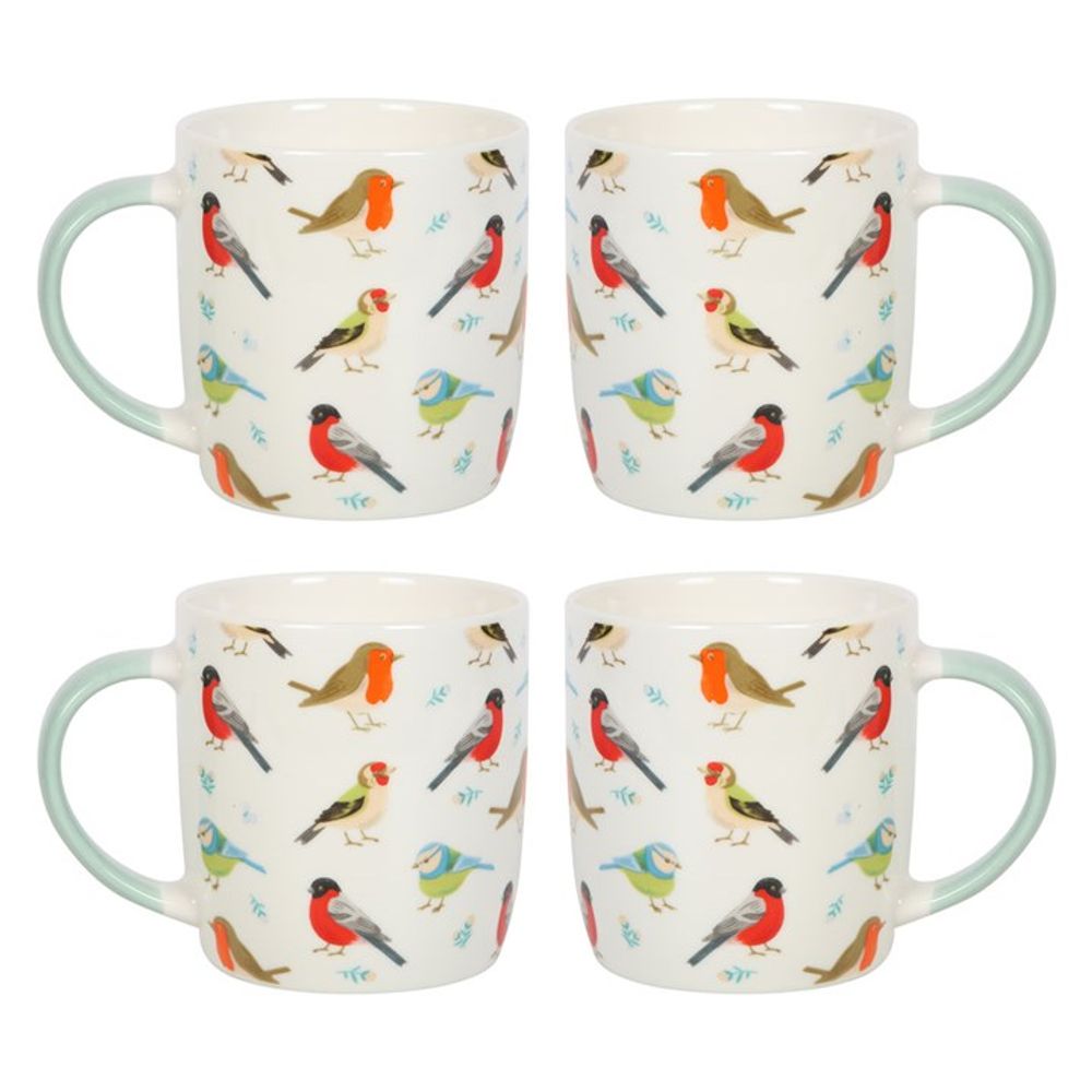 Set of 4 Garden Bird Mugs N/A