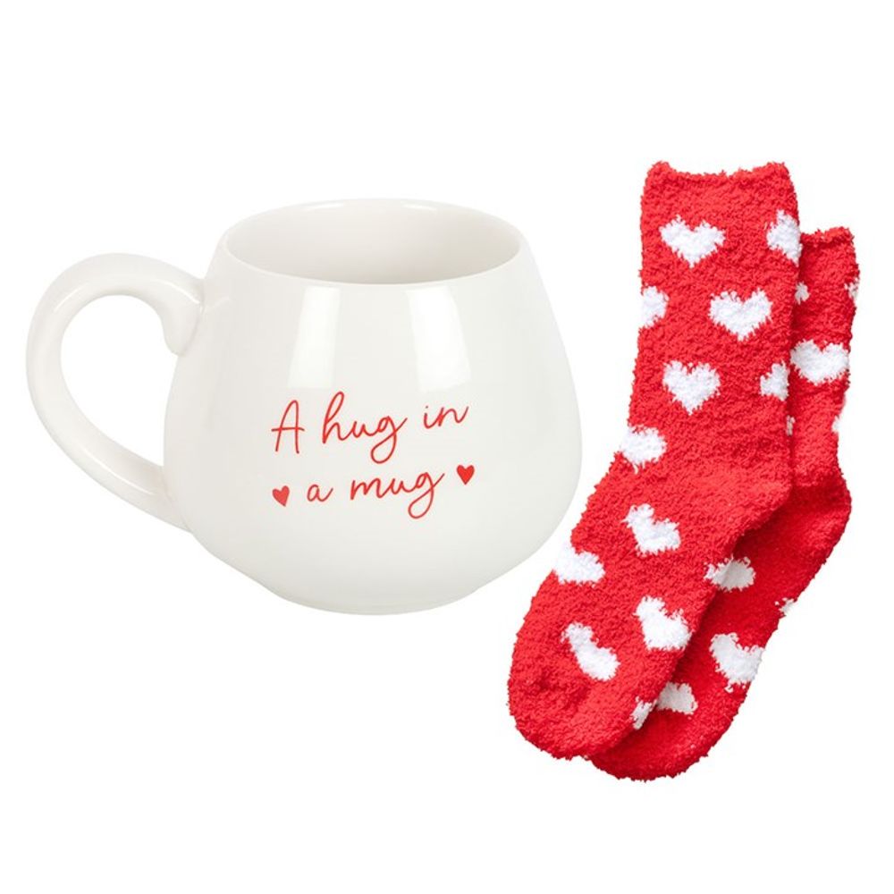 Hug in a Mug Heart Mug and Socks Set N/A