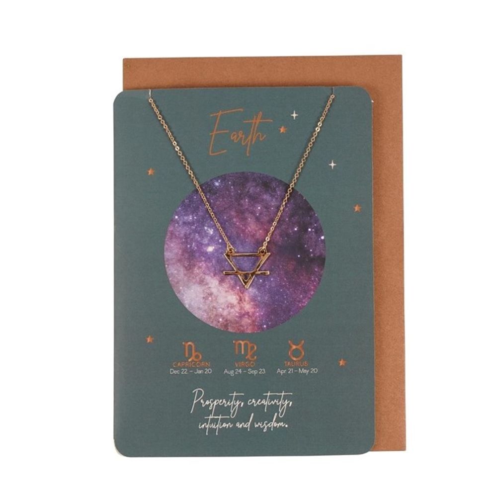 Earth Element Zodiac Necklace Card N/A