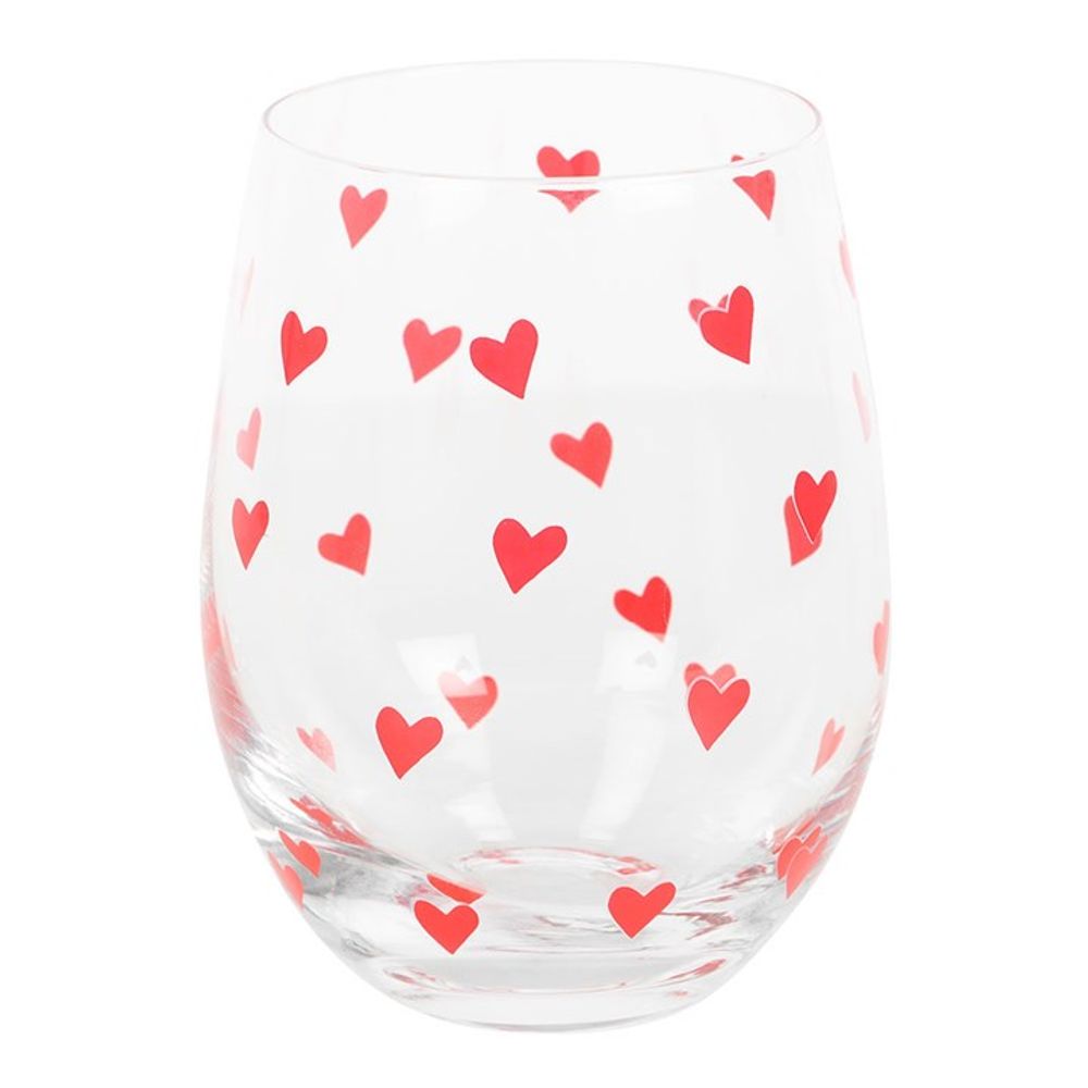 Heart Print Stemless Glass N/A